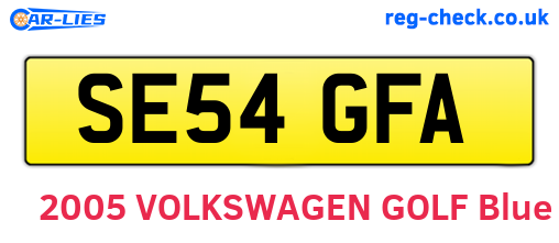 SE54GFA are the vehicle registration plates.