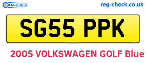 SG55PPK are the vehicle registration plates.