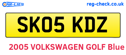 SK05KDZ are the vehicle registration plates.