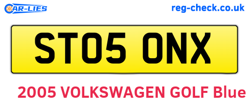 ST05ONX are the vehicle registration plates.