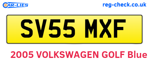 SV55MXF are the vehicle registration plates.