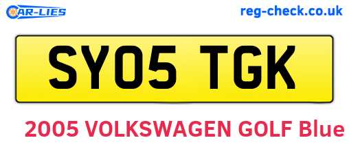 SY05TGK are the vehicle registration plates.