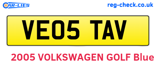 VE05TAV are the vehicle registration plates.
