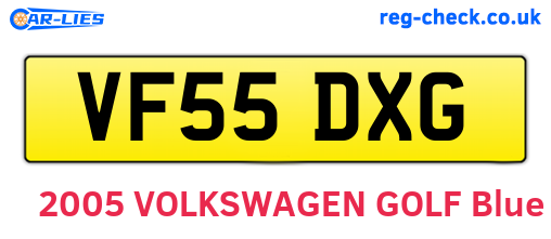 VF55DXG are the vehicle registration plates.