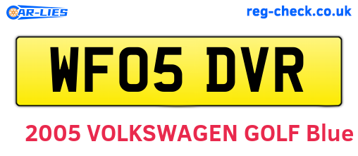 WF05DVR are the vehicle registration plates.