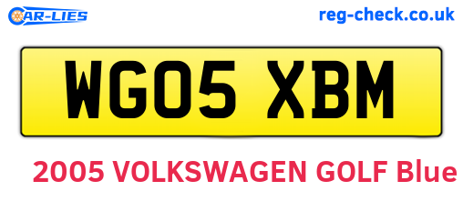 WG05XBM are the vehicle registration plates.
