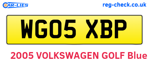 WG05XBP are the vehicle registration plates.