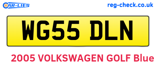 WG55DLN are the vehicle registration plates.