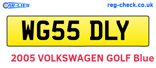 WG55DLY are the vehicle registration plates.
