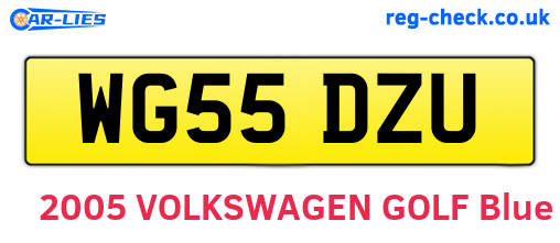 WG55DZU are the vehicle registration plates.
