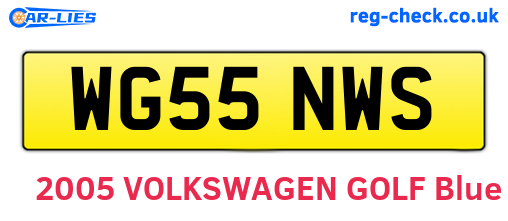 WG55NWS are the vehicle registration plates.