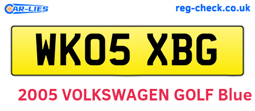 WK05XBG are the vehicle registration plates.