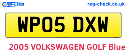 WP05DXW are the vehicle registration plates.