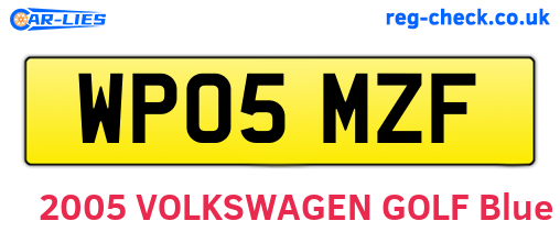 WP05MZF are the vehicle registration plates.