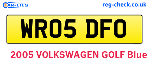 WR05DFO are the vehicle registration plates.