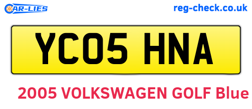 YC05HNA are the vehicle registration plates.