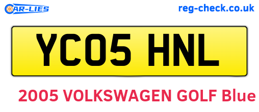 YC05HNL are the vehicle registration plates.