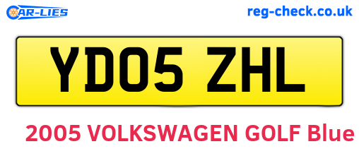 YD05ZHL are the vehicle registration plates.