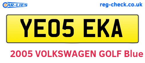 YE05EKA are the vehicle registration plates.