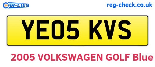 YE05KVS are the vehicle registration plates.