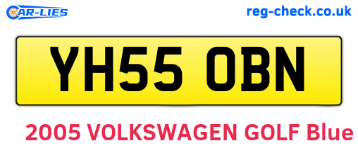 YH55OBN are the vehicle registration plates.