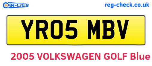 YR05MBV are the vehicle registration plates.