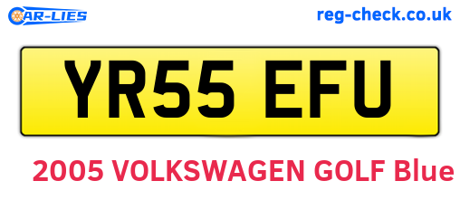 YR55EFU are the vehicle registration plates.