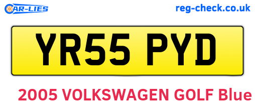 YR55PYD are the vehicle registration plates.