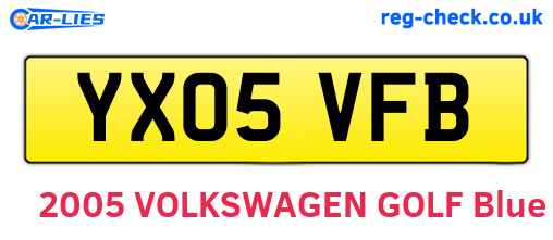 YX05VFB are the vehicle registration plates.