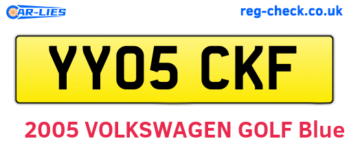 YY05CKF are the vehicle registration plates.