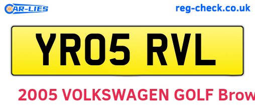 YR05RVL are the vehicle registration plates.