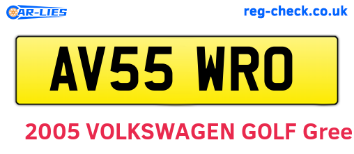 AV55WRO are the vehicle registration plates.