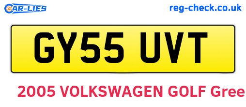 GY55UVT are the vehicle registration plates.
