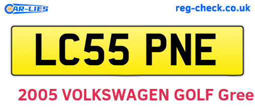 LC55PNE are the vehicle registration plates.
