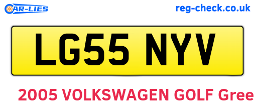 LG55NYV are the vehicle registration plates.