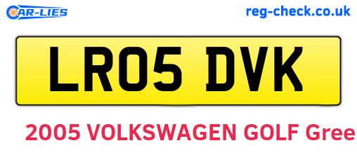 LR05DVK are the vehicle registration plates.