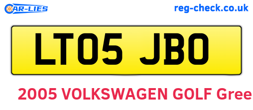 LT05JBO are the vehicle registration plates.