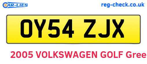 OY54ZJX are the vehicle registration plates.