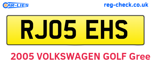 RJ05EHS are the vehicle registration plates.