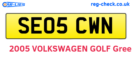 SE05CWN are the vehicle registration plates.