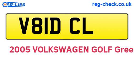 V81DCL are the vehicle registration plates.