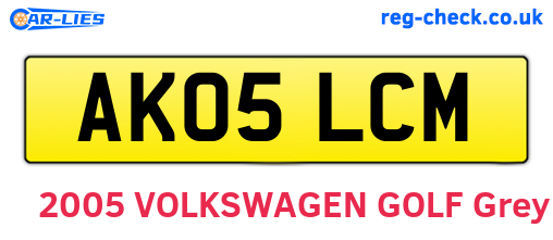 AK05LCM are the vehicle registration plates.