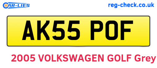 AK55POF are the vehicle registration plates.