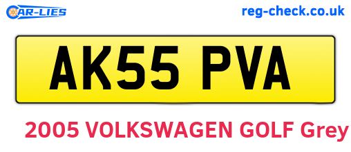 AK55PVA are the vehicle registration plates.