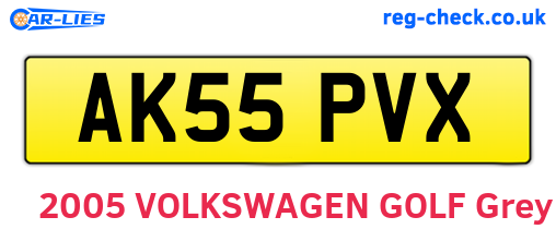 AK55PVX are the vehicle registration plates.