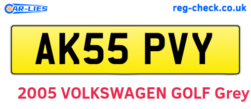 AK55PVY are the vehicle registration plates.
