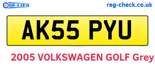 AK55PYU are the vehicle registration plates.