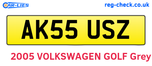 AK55USZ are the vehicle registration plates.