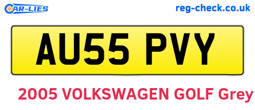 AU55PVY are the vehicle registration plates.