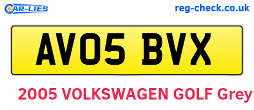 AV05BVX are the vehicle registration plates.